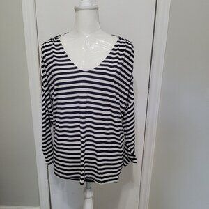 Gibson Latimer Ruched Drop Sleeve Knit Top